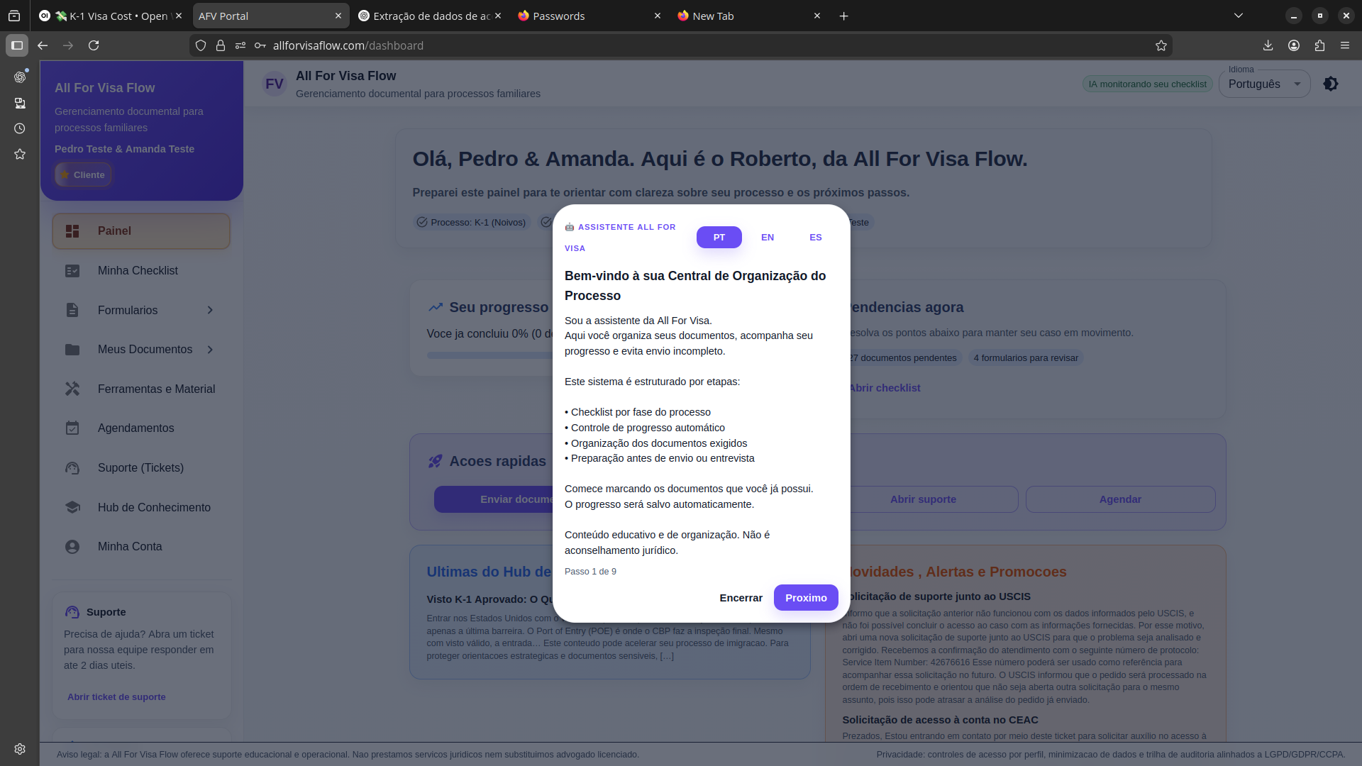 Painel do Processo — AFV Flow